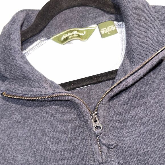 Eddie Bauer Men's Blue‎ 1/4 Zip Knit Pullover Sweater Size L - Picture 8 of 8